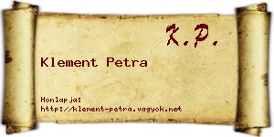 Klement Petra névjegykártya
